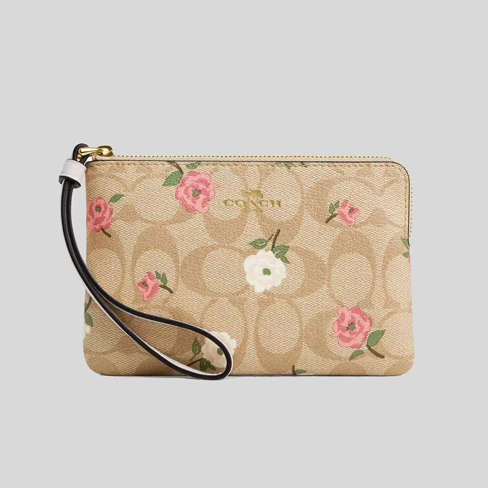 Coach Floral Print Wristlet